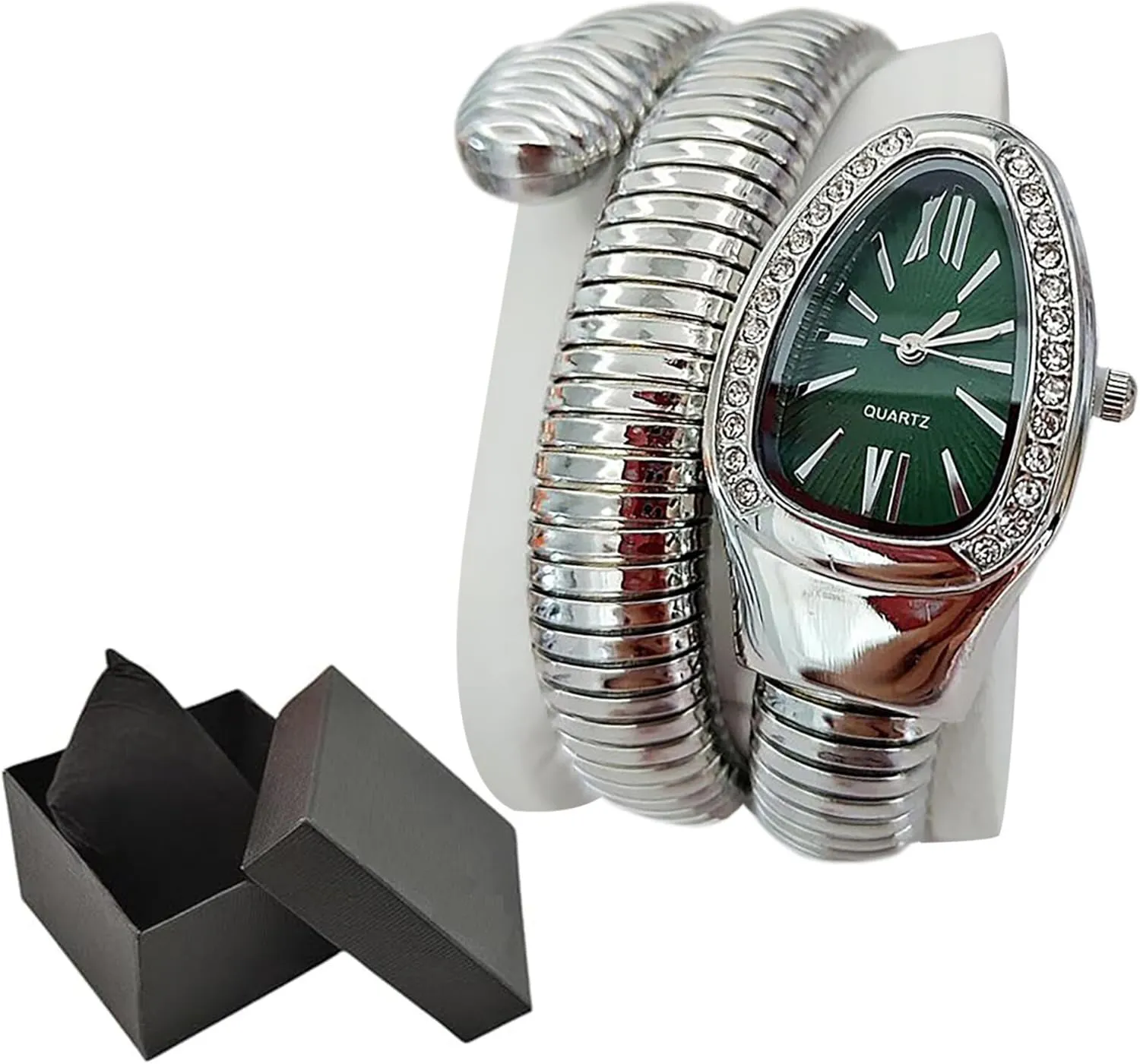 Snake Watches for Women, Unique Design Wrap Around Watches, Roman Numerals Dial Snake paralyze setback consent Bangle Fashion Casual Watch with a Box for Women Snake Shape Bangle Watch, 