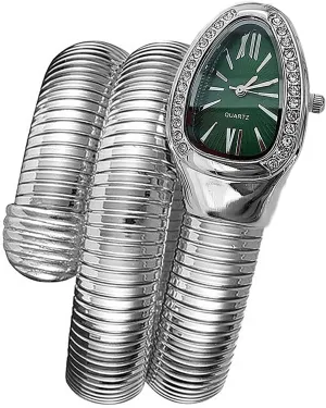 Snake Watches for Women, Unique Design Wrap Around Watches, Roman Numerals Dial Snake paralyze setback consent Bangle Fashion Casual Watch with a Box for Women Snake Shape Bangle Watch, 