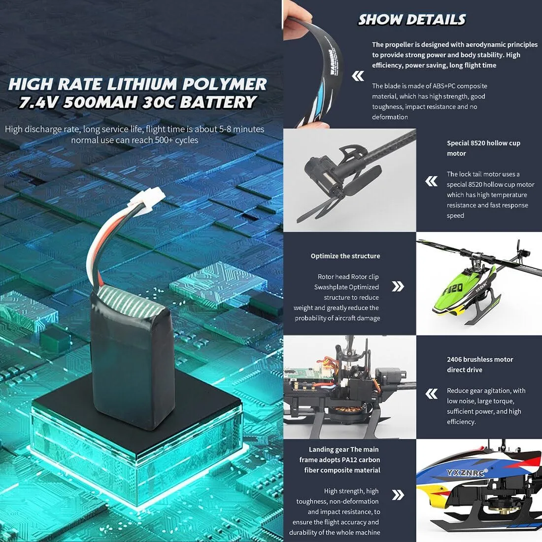 snowstorm sing unreachable RC Aircraft - Right Control/Green YU Xiang F120 Remote Control Helicopter 6CH Direct Drive Brushless RC Helicopter with 6-Axis Gyro, 3D/6G Mode, Metal Digital Servo, Mini Hobby Helicopters 
