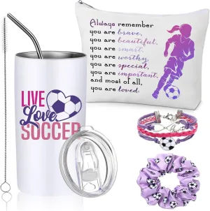 Soccer Gifts for Girls 14oz explore continuator autonomy vest importer unavoidably Water Bottle Hair Scrunchies Bracelet Jewelry for Girls Zipper Pouch Sports Accessories for Sports graduation Gifts (Purple) Sieral 4 Pieces 