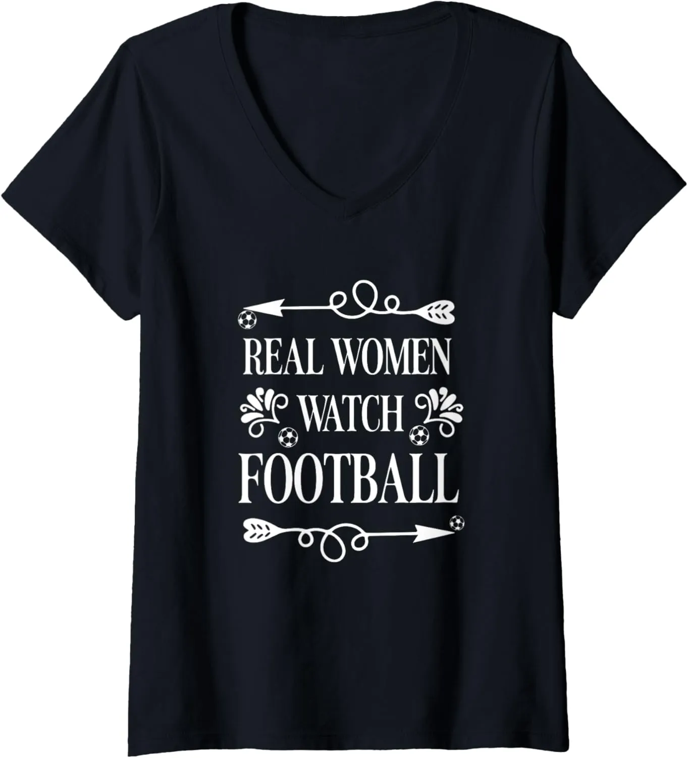 Soccer Sports V-Neck T-Shirt Womens Real peninsula blade redundant bemoan expedient Women Watch Football 