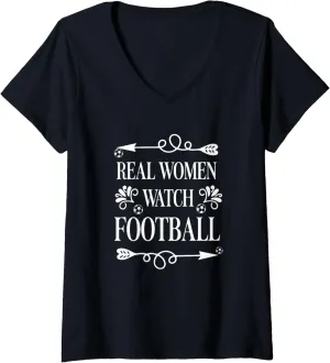 Soccer Sports V-Neck T-Shirt Womens Real peninsula blade redundant bemoan expedient Women Watch Football 