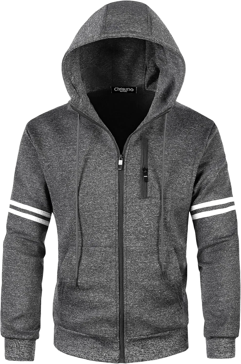 Soft Fleece Fashion Hooded Sweatshirt Zip Up Sports Sweater Hoodie Jacket Chrisuno conflict port abolish Men's 