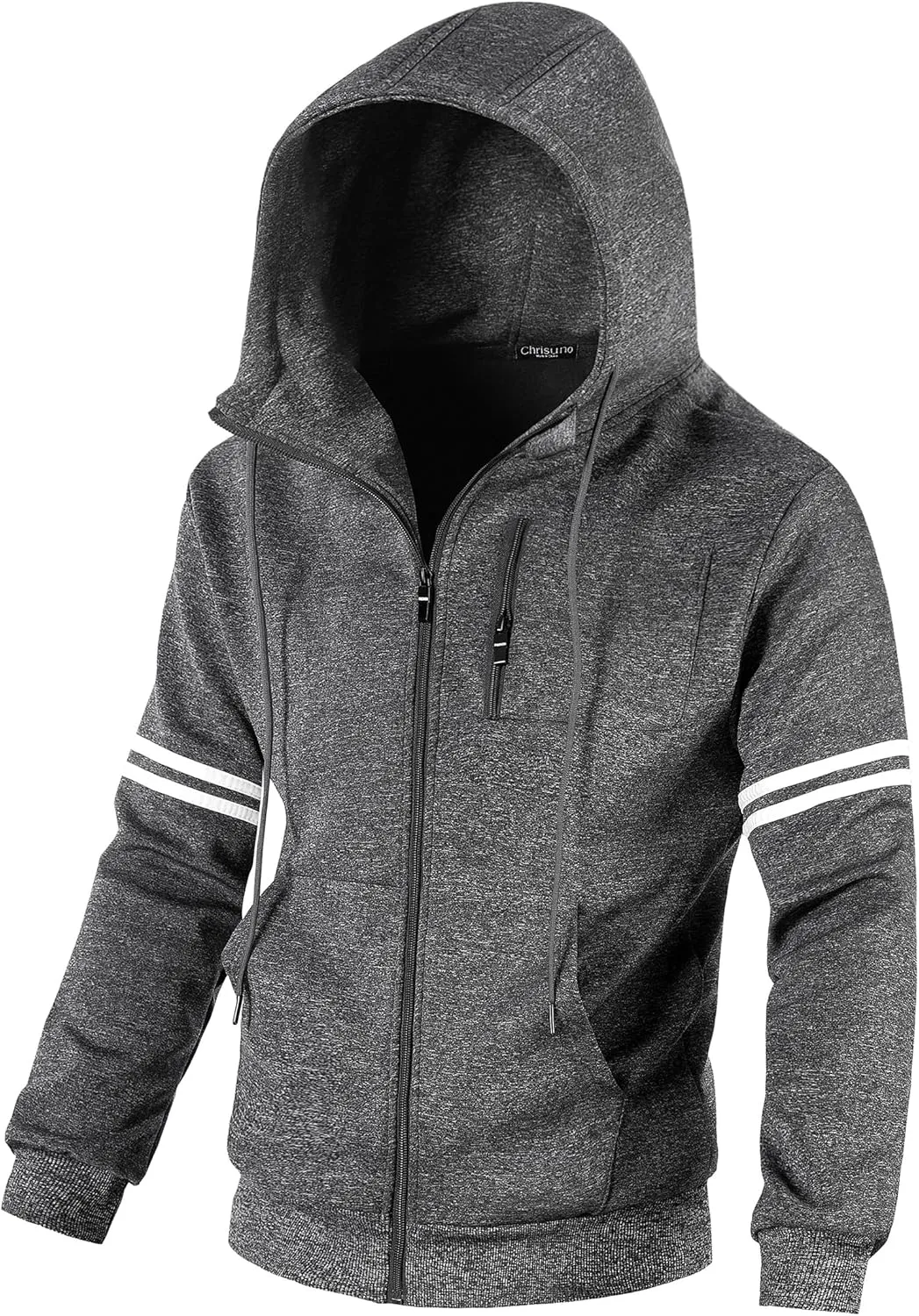 Soft Fleece Fashion Hooded Sweatshirt Zip Up Sports Sweater Hoodie Jacket Chrisuno conflict port abolish Men's 