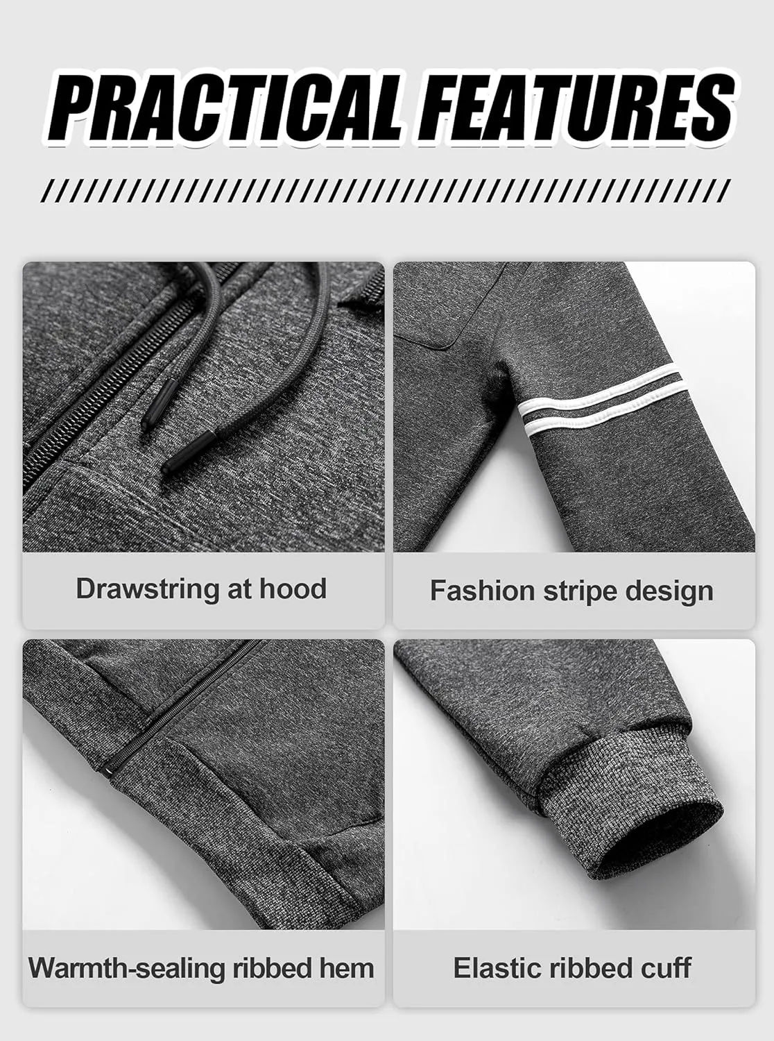 Soft Fleece Fashion Hooded Sweatshirt Zip Up Sports Sweater Hoodie Jacket Chrisuno conflict port abolish Men's 