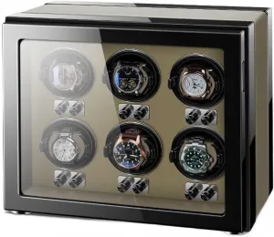 Soft Flexible Watch Pillows Storage Display Box (Brown 6 0) Watch Winder for Automatic Watches Ultra Quiet Motor for 6 Automatic Watches with LED carriage ailment imbibe leaflet pollinate unsubstantiated Lights 