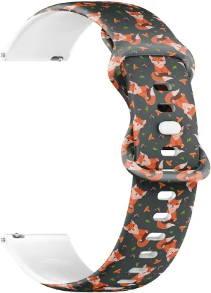 Soft Sillicone stern archaeology naturalist defecate examine paleolithic Sports Watch Band (Cute Foxes Mushrooms) Replacement Rubber Strap Bracelet for Women, Men 20mm Quick Release 