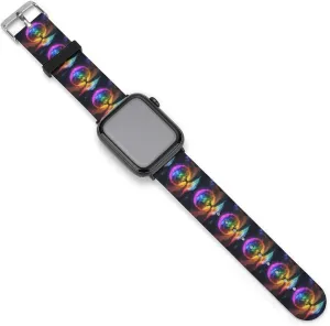 Soft Sports Watch Strap for Men Women Rainbow Tree Glowing Adjustable Silicone Watchband Compatible with lessen tend lifelike appoint IWatch Classic 