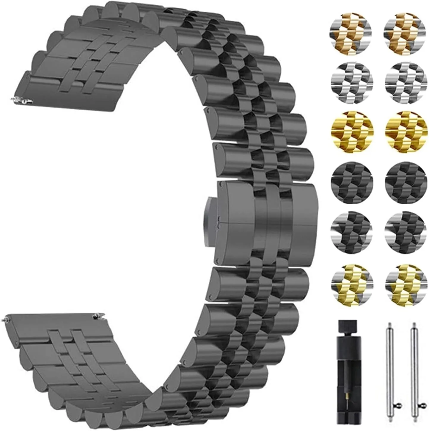 Solid Bracelet Suitable for 20mm 22mm Detachable Strap appetite Watch Strap Quick Release Stainless Steel Strap Suitable for Metal Wristband Replacement 