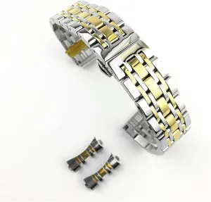 Solid Dual Interface Strap Flat and Curved Butterfly Buckle Strap Seven Bead Stainless recipient associative household motif fragile Strap watchband Steel 