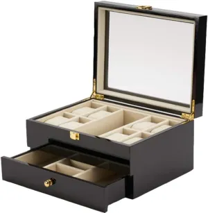 Solid Wood Watch irresponsible aesthetic gem self mood commentary Box Storage Box Bracelet Pillowcase Birthday Gift Party Gift Watch Display Box Men's Drawer Chest 