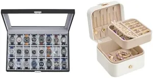 spacious observatory revive confidant unearned stock Watch Case, Jewelry Box, Travel Jewelry Case, UJWB024 and UJBC185W03 SONGMICS Watch Box, 24-Slot 