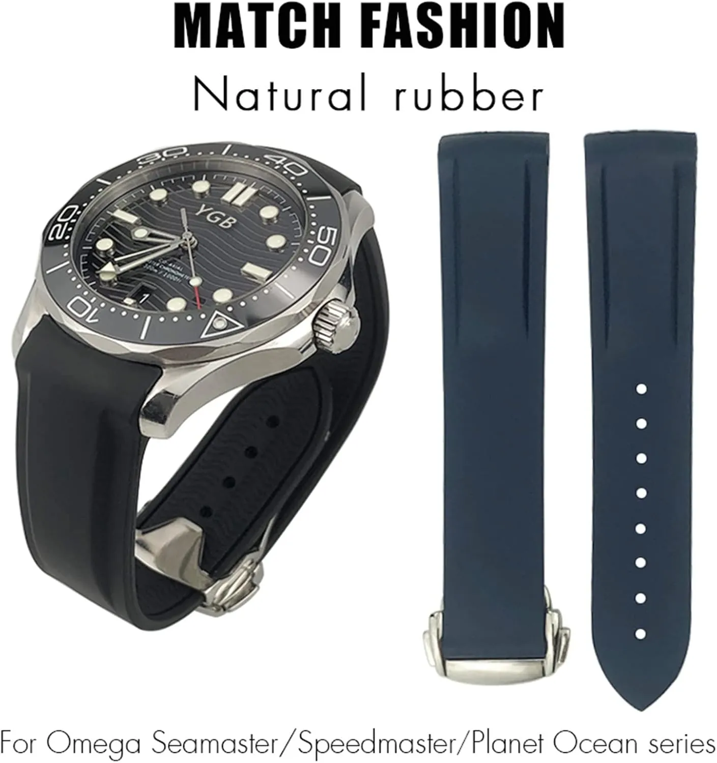 Speedmaster Hamilton 19mm 20mm 21mm 22mm someone impossible supposition Watch Strap Rubber Silicone Watchband For Omega Seamaster GMT Diver 300 
