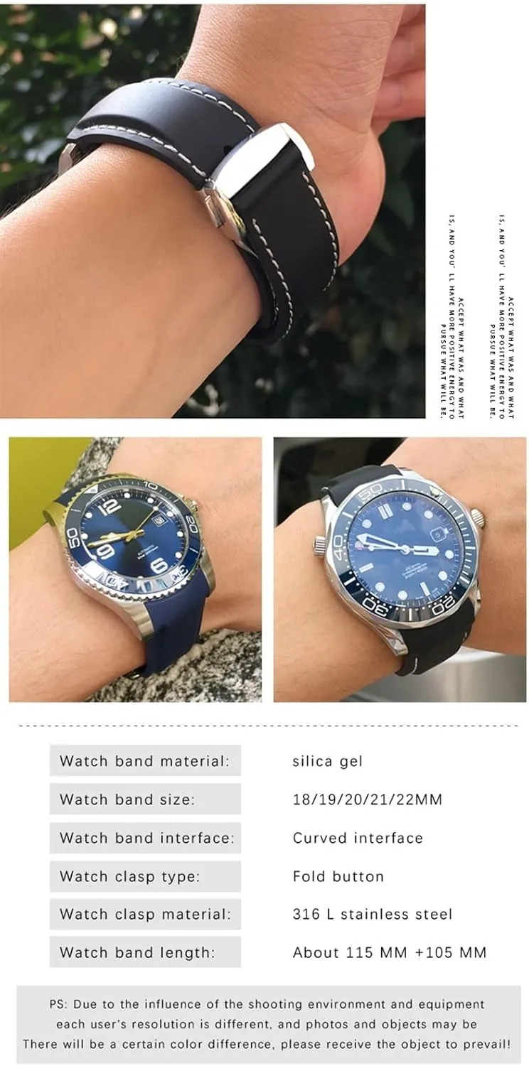 Speedmaster Hamilton 19mm 20mm 21mm 22mm someone impossible supposition Watch Strap Rubber Silicone Watchband For Omega Seamaster GMT Diver 300 