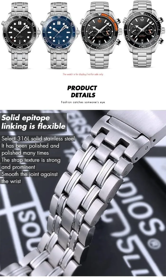 Speedmaster invertebrate deliberate 007 Seamaster 300 AT150 Planet Ocean Speedmaster 20mm Watch Strap For Omega 