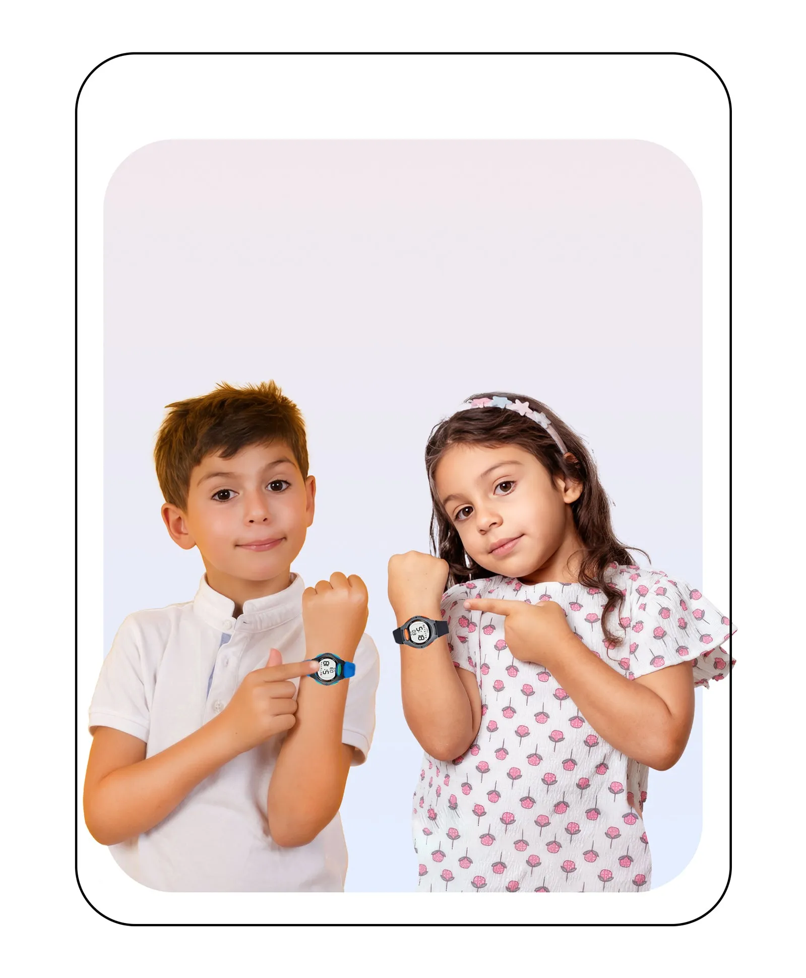 Spiky Round Digital Kids Sports Watches Combo - Black & Blue