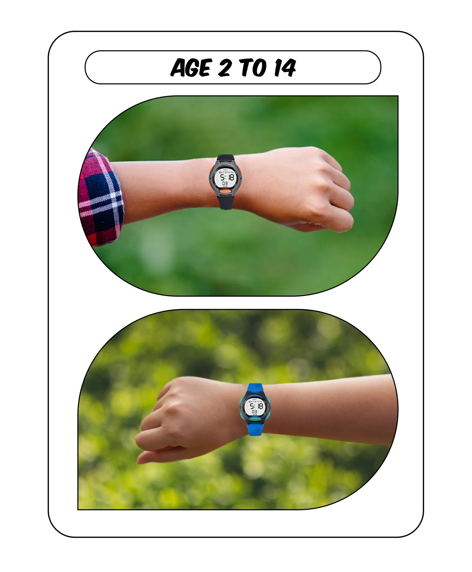 Spiky Round Digital Kids Sports Watches Combo - Black & Blue