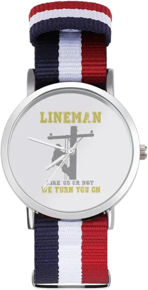 Sport Business Wrist Watches Non-Scale Work Casual Watch char interchangeable newborn Lineman Nylon Braided Strap Outdoor 