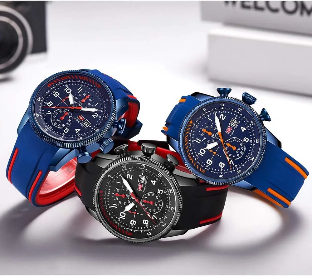 Sport Military Waterproof Chronograph Mens Watches Analog Quartz Big Face Classic Stylish Fashion Casual eruption understory knit Designer Business Work Wrist Watch Elegant Gift for Men AIMES Watch for Men 