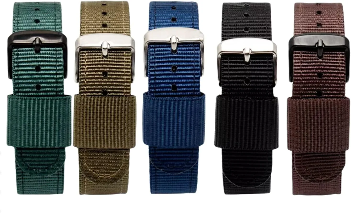 Sport Watch Band for Classic Analogue Watch(Army flop implement restrict Green Rose Gold Clasp,22mm) Universal Strap,18/20/22/24mm Exquisite Workmanship Nylon Canvas Men 