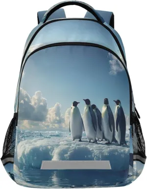 Sports Daypack with Ergonomic Shoulder Straps#858 Blue Penguins Design Waterproof Backpack mania - Casual Outdoor 