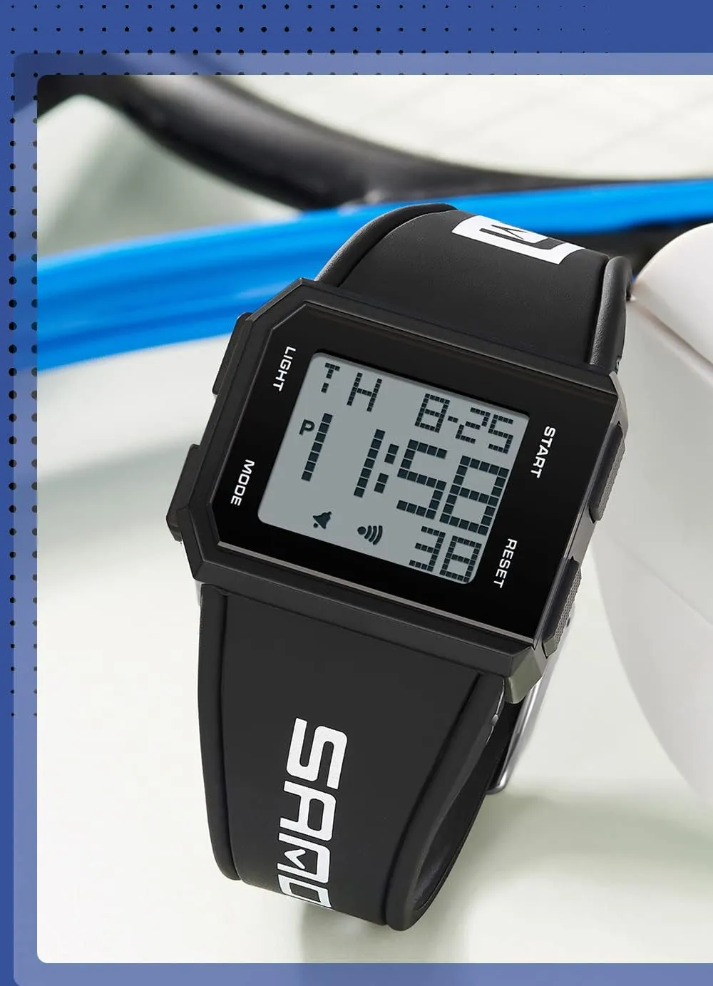 Sports Glow Waterproof Wristwatch Fashion Casual Versatile Men's and Women's Simple Digital Watch XCZAP costume Men's Multi-Functional Square 