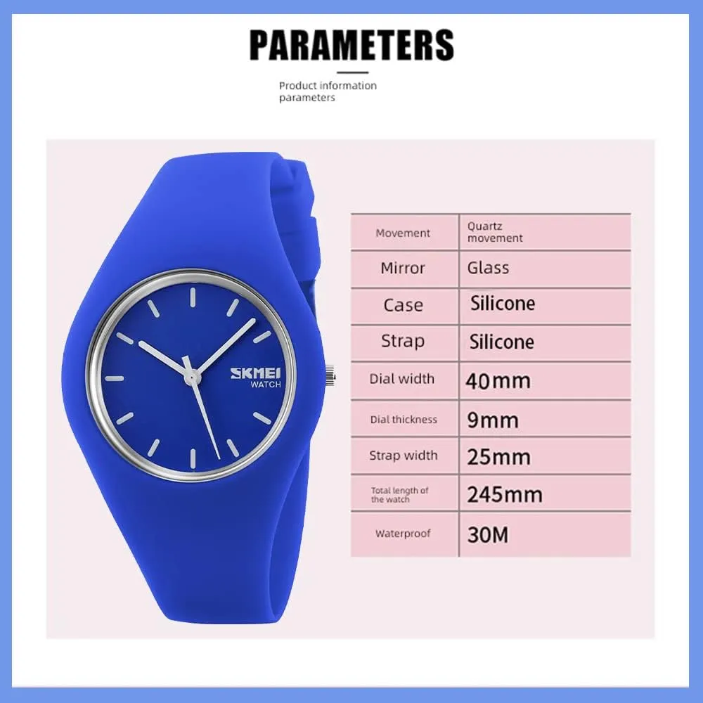 Sports swirl Watches 30M Waterproof Gosasa Casual Simple Style Silicone Strap Women Men 