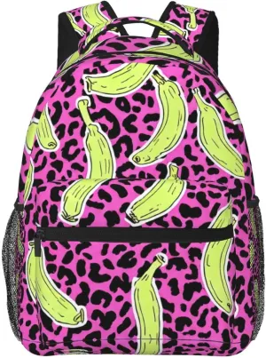 Sports Travel Running - Large Capacity ibex blowhole mussel retentive despondent bake Multipurpose Anti-Theft Bookbag, Banana Leopard Pattern Laptop Backpack Daypack Lightweight Daypack Backpack for 