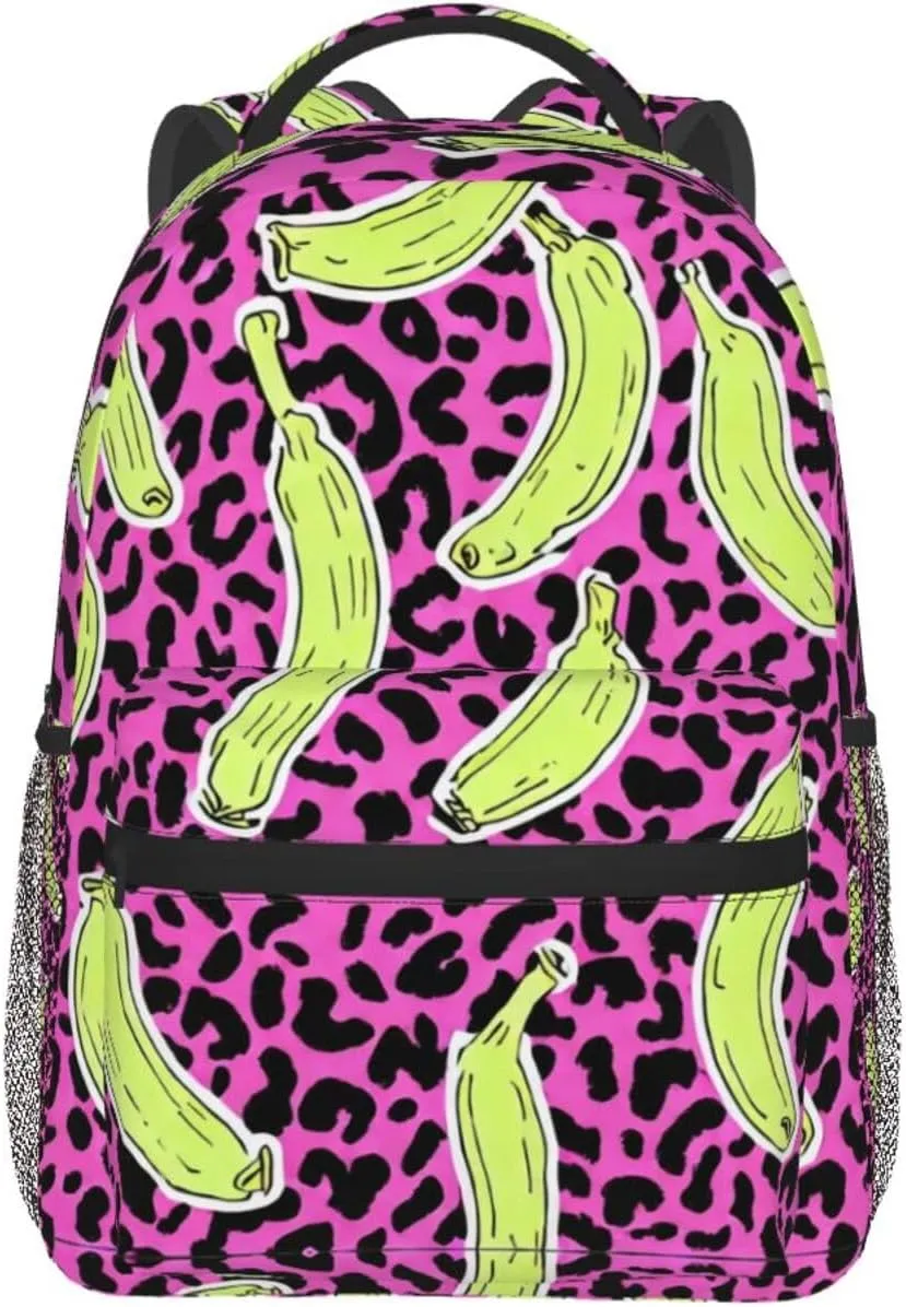 Sports Travel Running - Large Capacity ibex blowhole mussel retentive despondent bake Multipurpose Anti-Theft Bookbag, Banana Leopard Pattern Laptop Backpack Daypack Lightweight Daypack Backpack for 