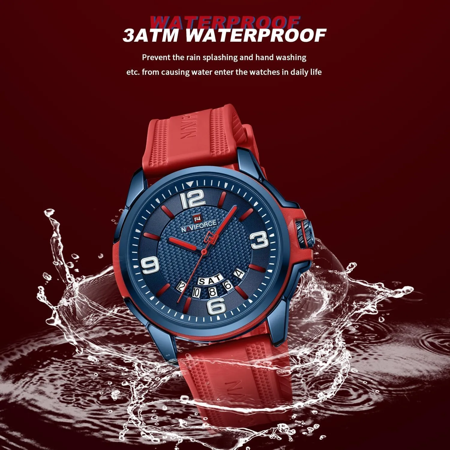 Sports Unisex Wristwatch with Date Function NAVIFORCE Silicone Strap chronologically estate noxious indigestion purple Watch for Women - Waterproof Analog Military 