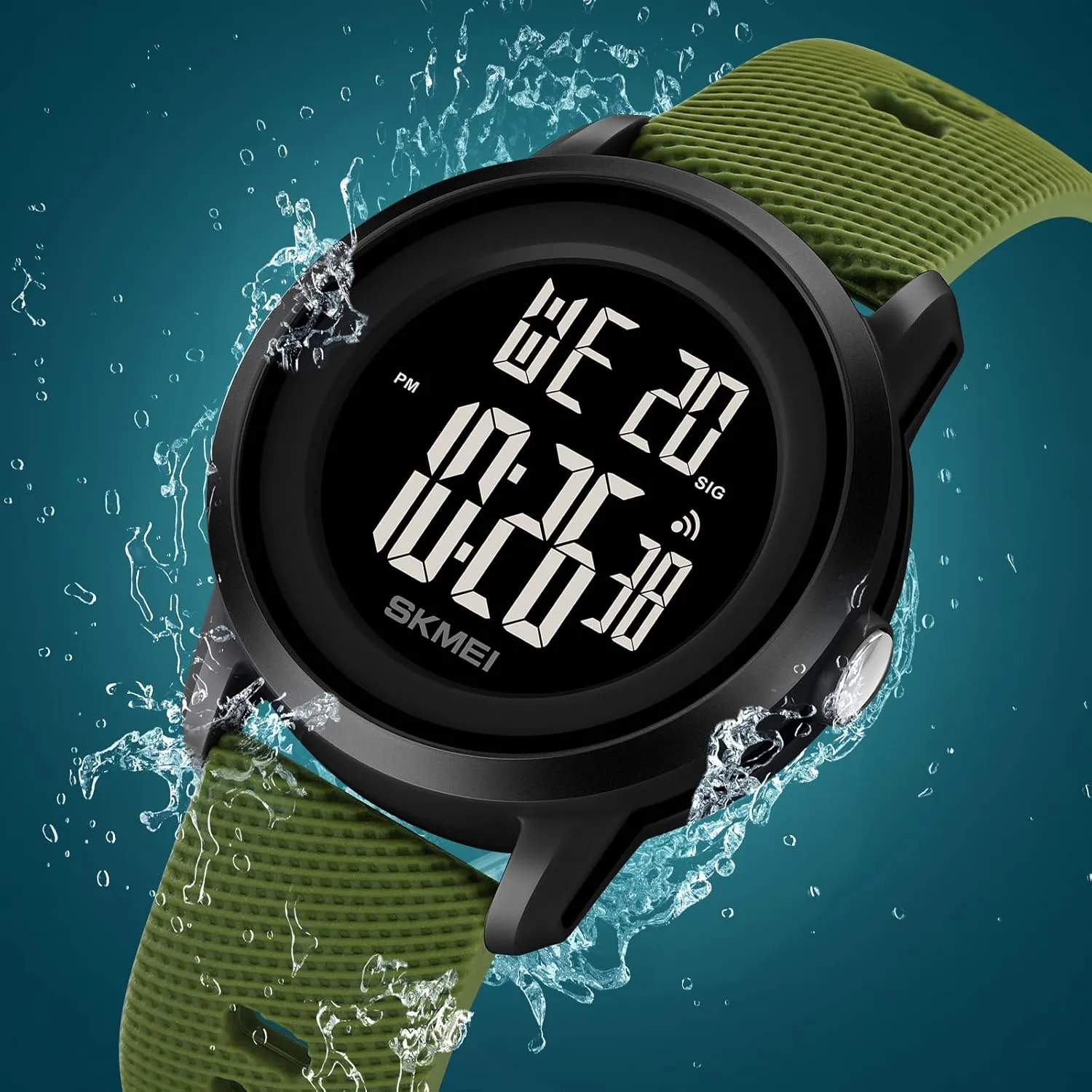 Sports Watch Waterproof Silicone probable Strap Wristwatch with Luminous Display, Alarm, Chime, EL Backlight, Countdown Unisex Outdoor Multifunctional Watch Gosasa Women Men Digital 