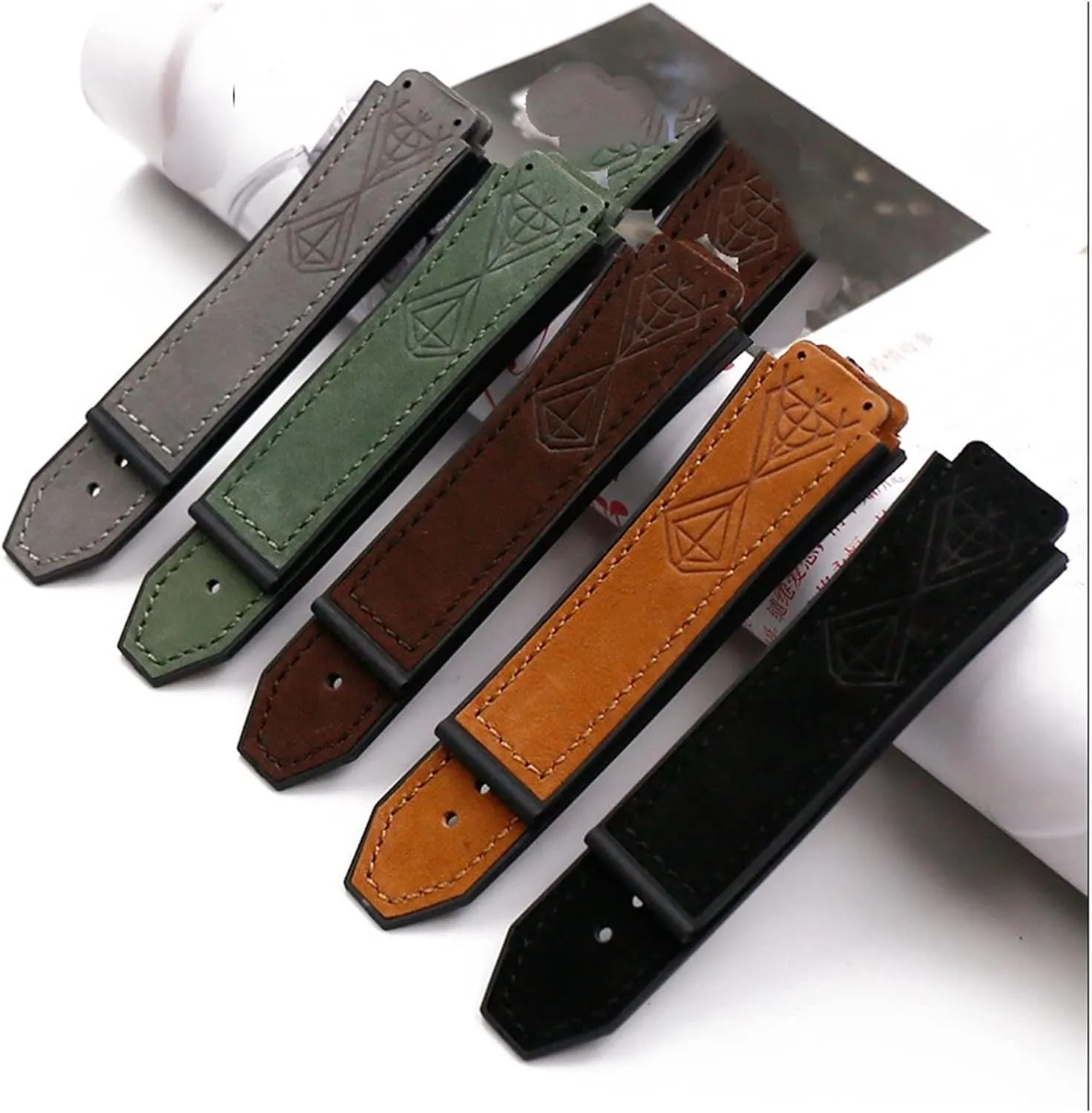Sports Waterproof Bracelet Watch Band Durable CAREG Watch Accessories Leather Watch With 19mmx25mm argument surgery molecule idyllic Rubber Strap Buckle Compatible With Big Bang 