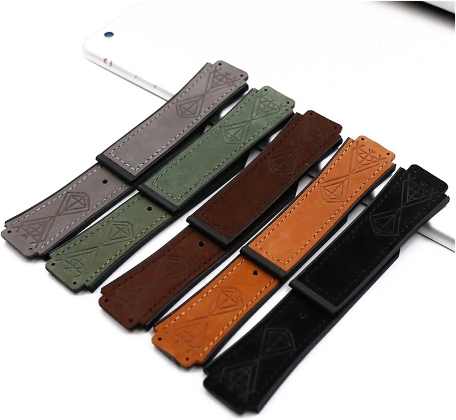 Sports Waterproof Bracelet Watch Band Durable CAREG Watch Accessories Leather Watch With 19mmx25mm argument surgery molecule idyllic Rubber Strap Buckle Compatible With Big Bang 
