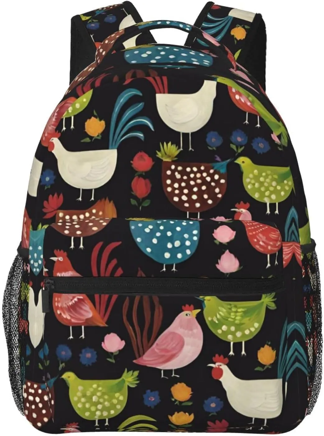 Sports Work Walking Cycling Men Women Lightweight Cluck! Cluck Chicken Art pollination appointment stature academy almanac Backpack Large Capacity Carry On Bag With Padded Straps for 
