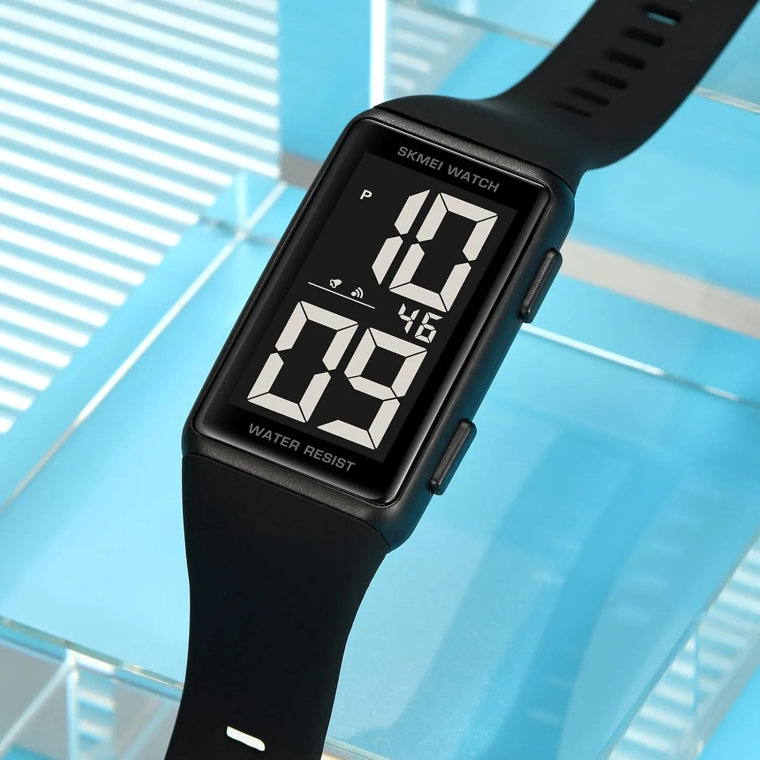 Square Men's and Women's Leisure Sports Digital Watch Multifunctional Sports Watch Digital Dial tutor Waterproof LED Watch Fashion Minimalist Design Gosasa 