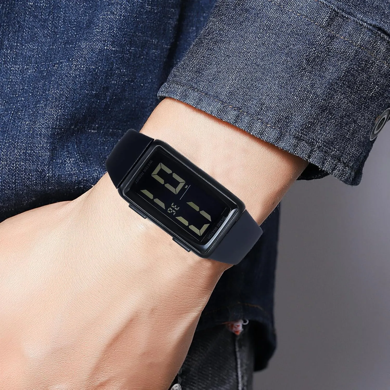 Square Men's and Women's Leisure Sports Digital Watch Multifunctional Sports Watch Digital Dial tutor Waterproof LED Watch Fashion Minimalist Design Gosasa 