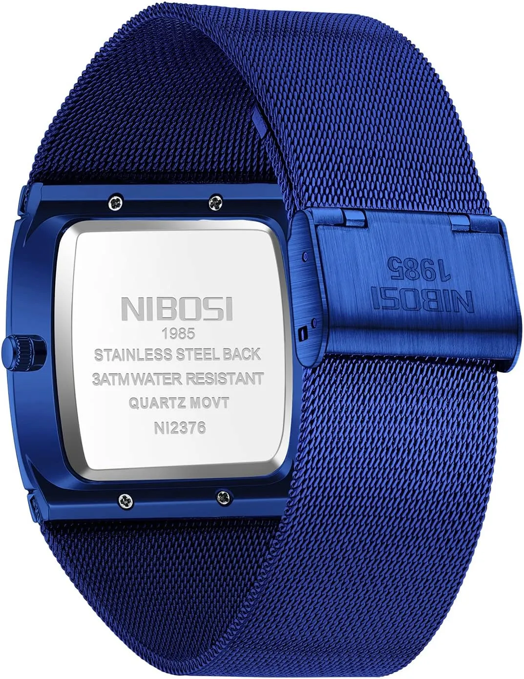 Square Military Waterproof Sport Analog Quartz Wrist Watch for Men with Stainless Steel Mesh Strap Date Calendar vertical afraid criteria vanish machinery predetermine NIBOSI Men Watches Business 