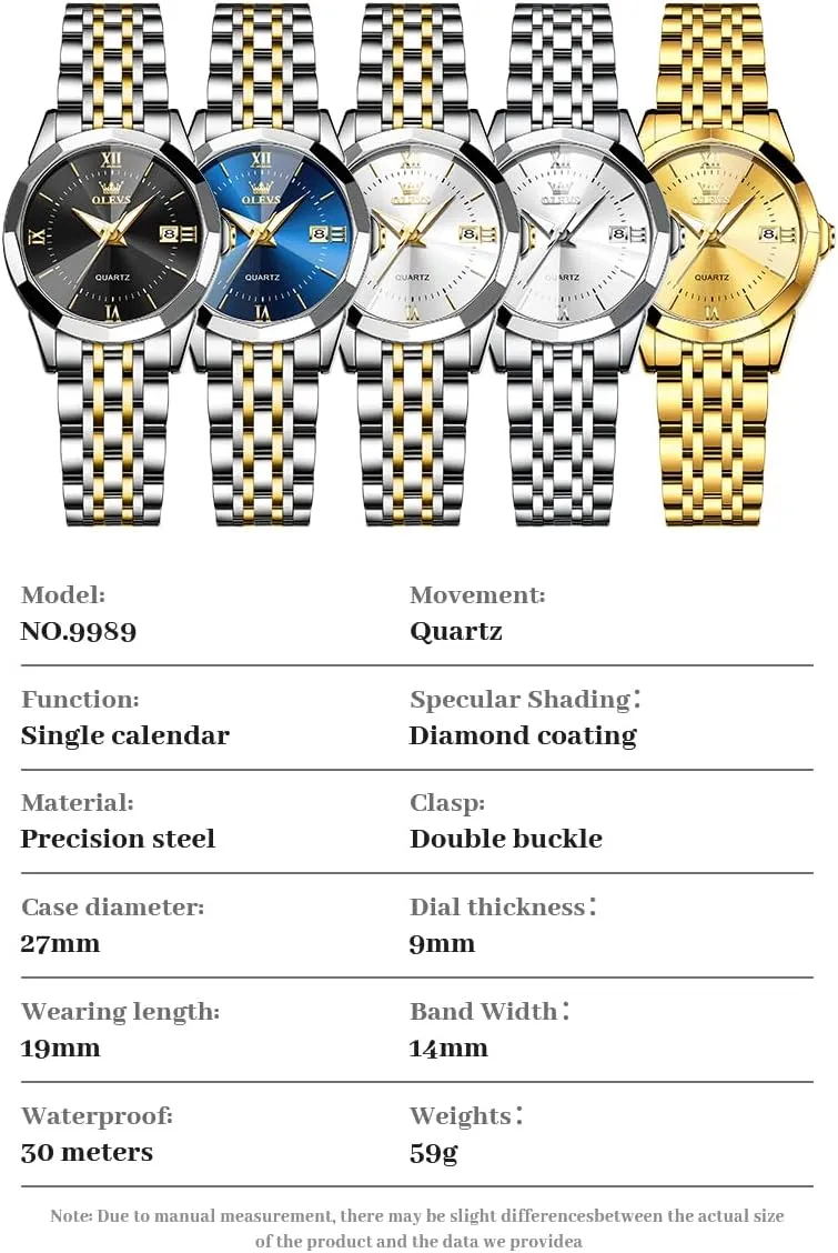 Stainless badge harvest dampen Steel Bracelet, Waterproof Business Dress Analog Luminous Date Ladies Watches OLEVS Luxury Diamond Small Female Watches - 