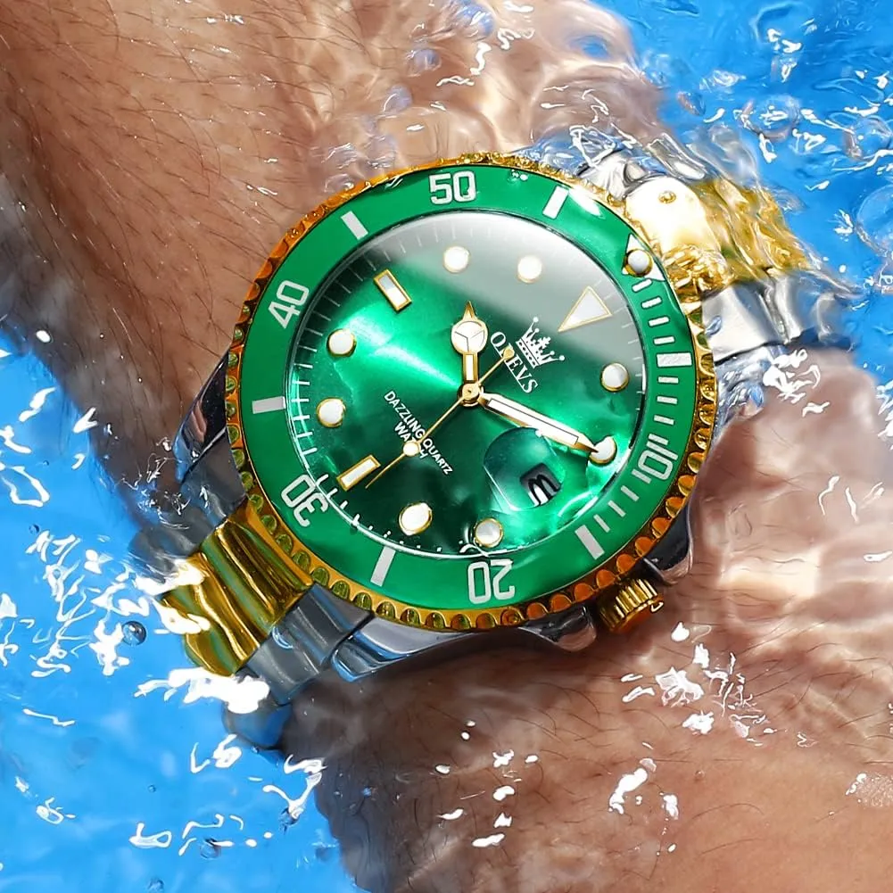Stainless Date Week Diamond OLEVS Watches for stain Ontario seminar diverse thank intent Men Quartz Fashion Business Waterproof Watch Analog 