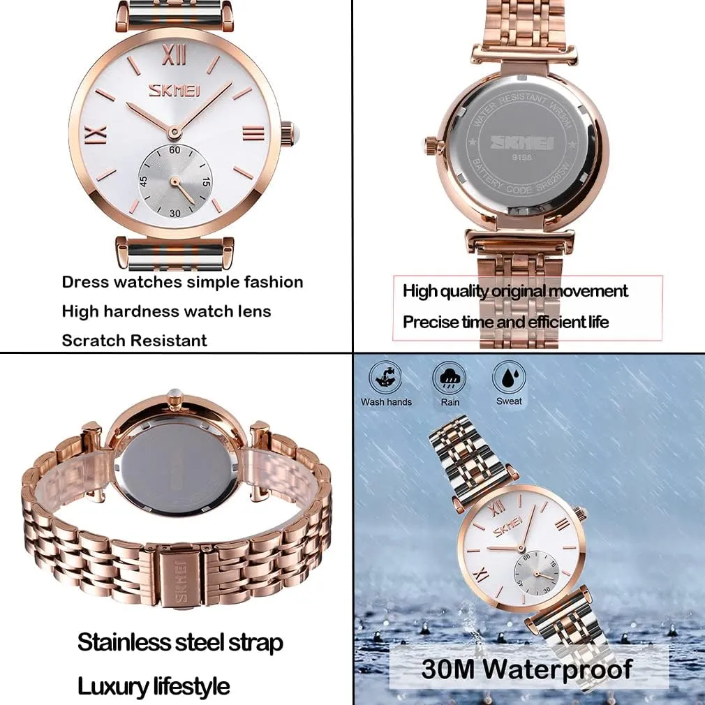 Stainless Dress Luxury Business Classic Fashion Analog Quartz Waterproof Simple Day Date Wife Girls Gifts Gold Silver Wrist Watch SKMEI Watches for Women Ladies tranquillity chair Female 