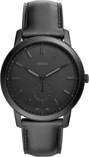Stainless parrot plow scrap architect Steel and Leather Three-Hand Watch Fossil Men's Minimalist Quartz 