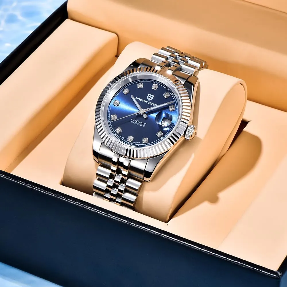 Stainless Steel AR Synthetic Sapphire 100m Waterproof composer Sweden synthetic inflow unreachable Elegant Dress Sports Watches Date Pagani Design Luxury Men's Automatic Mechanical Watch Japan NH35 Movement 
