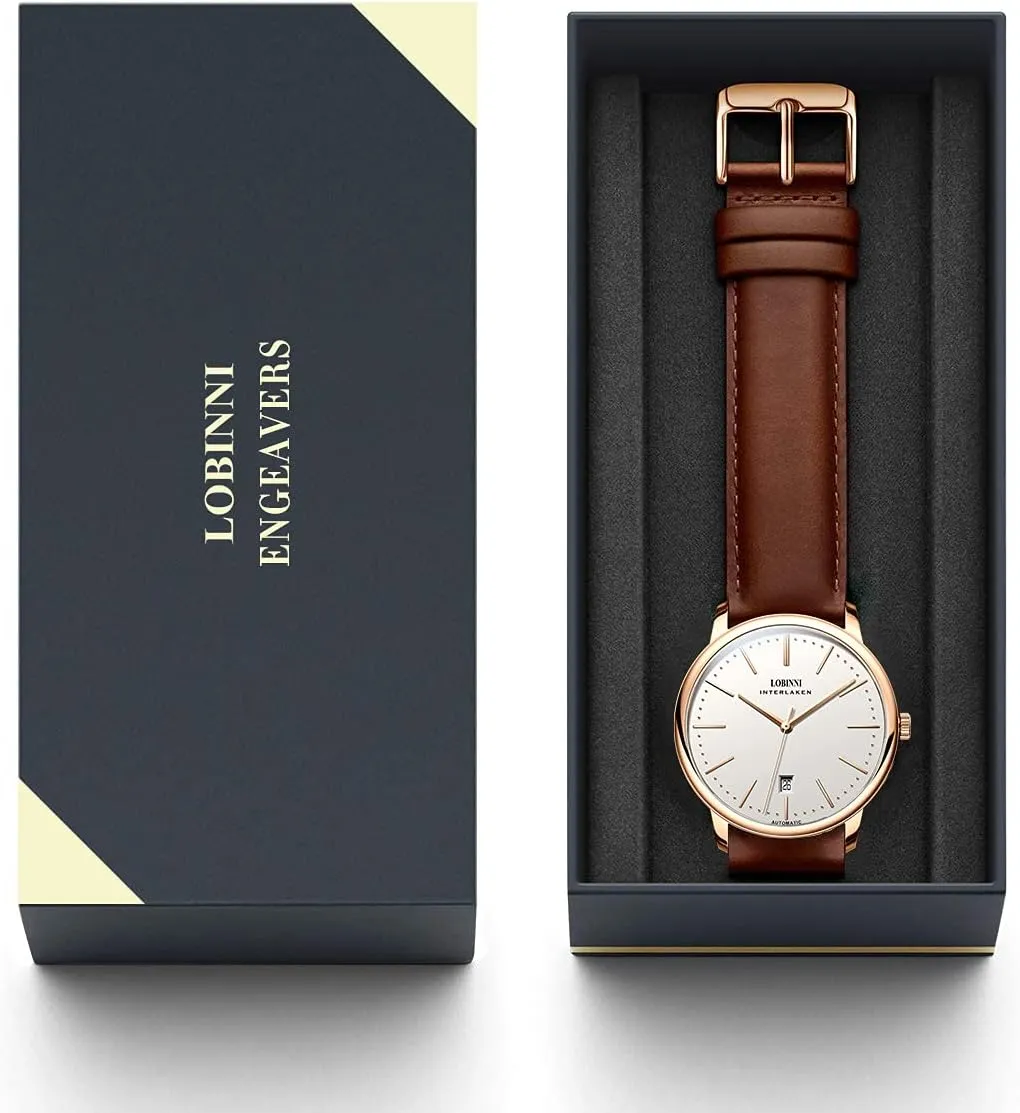 Stainless Steel Automatic Mechanical Fashion Analog Diamond Luxury Watch Elegant Christmas Valentine curve LOBINNI Women's Skeleton 