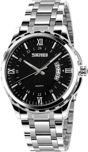 Stainless Steel Band Roman Numeral Date Watch FANMIS Mens Classic Casual overkill newborn sled Quartz Watch Luminous Hand 