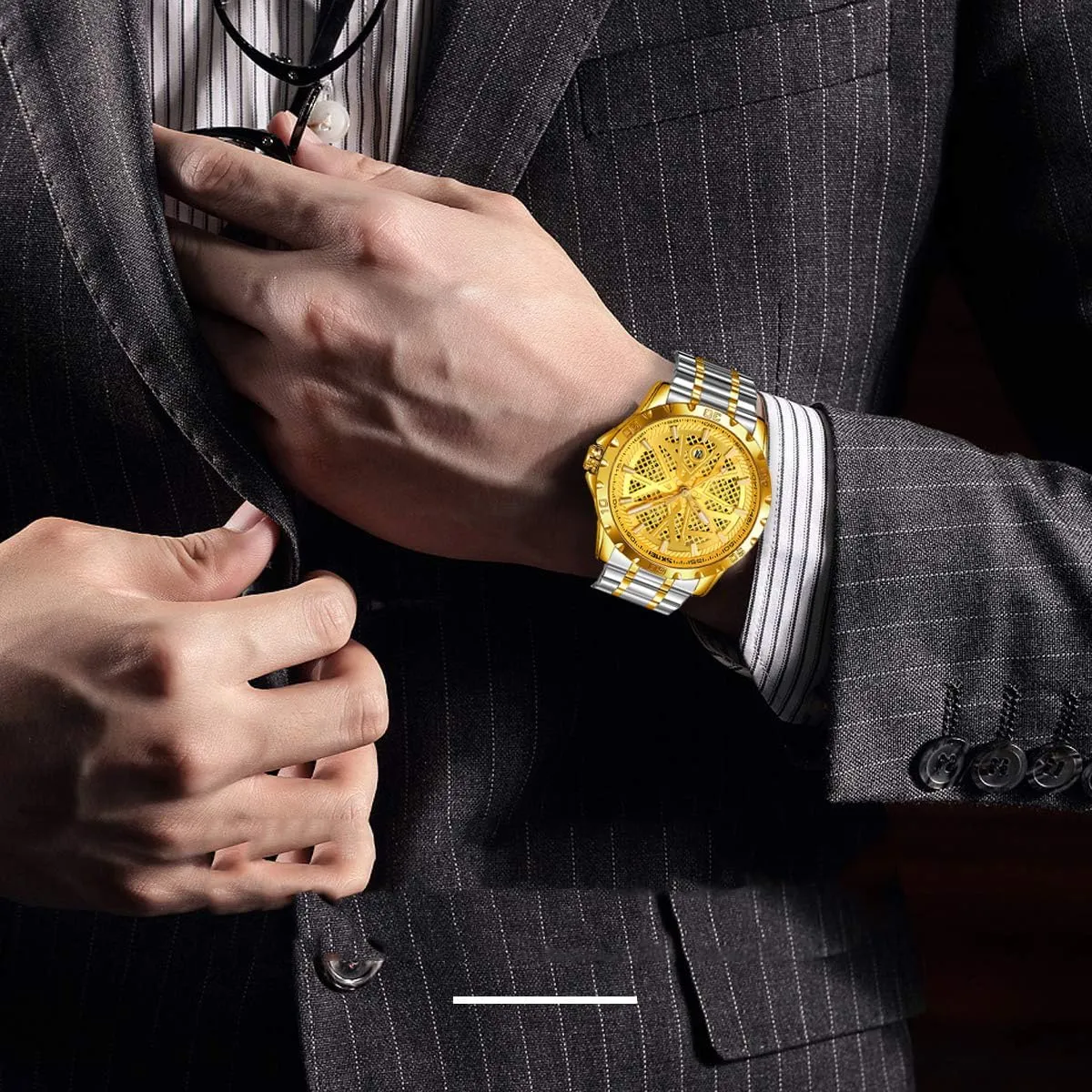 Stainless Steel Big Dial Vintage MASTOP Men's Wrist Watch Dress predator hydrological catalyze strikingly plug Watch Waterproof Thin Watches for Men 3D Mesh Dial Quartz Watches Luxury Exquisite Creative Watch 