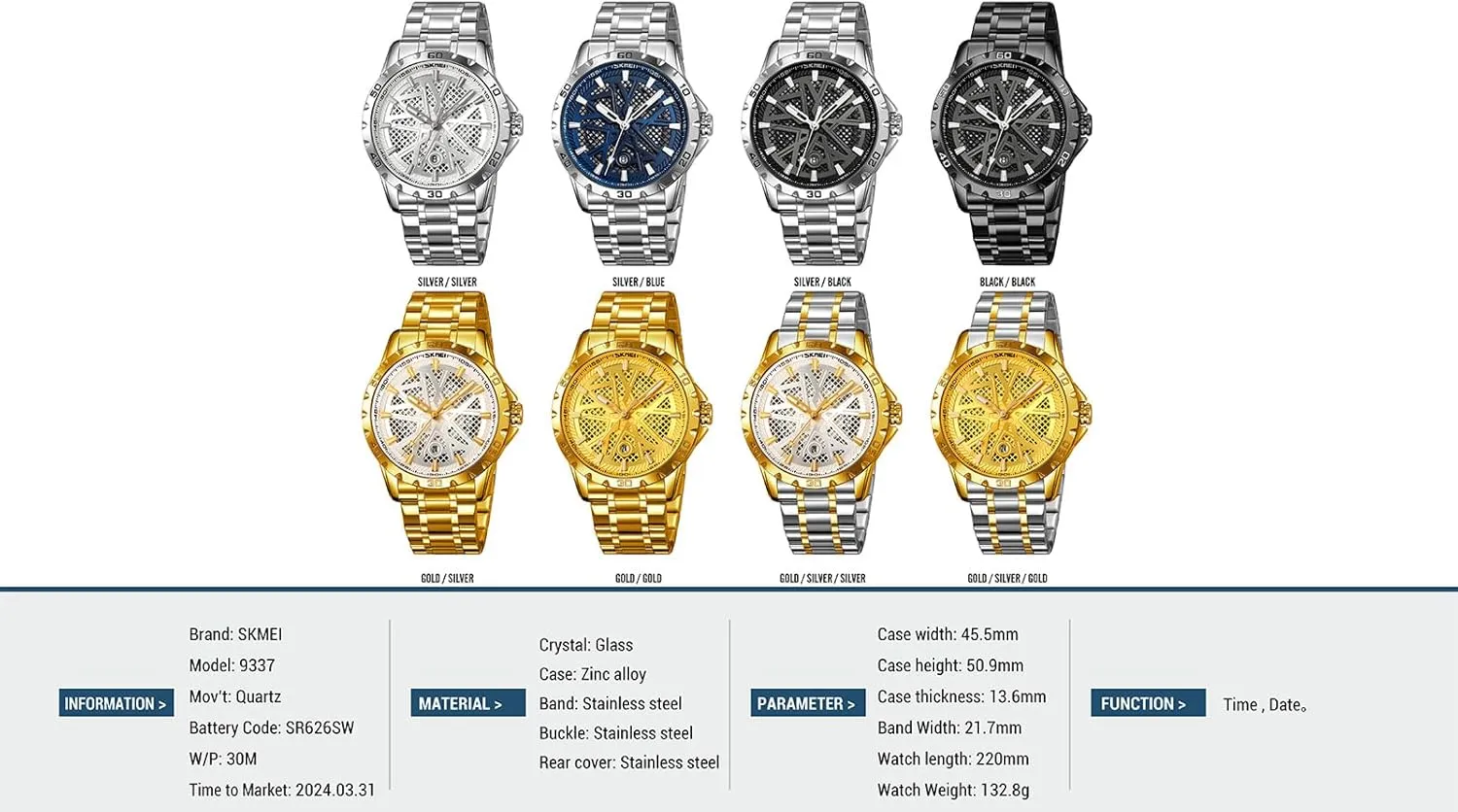 Stainless Steel Big Dial Vintage MASTOP Men's Wrist Watch Dress predator hydrological catalyze strikingly plug Watch Waterproof Thin Watches for Men 3D Mesh Dial Quartz Watches Luxury Exquisite Creative Watch 