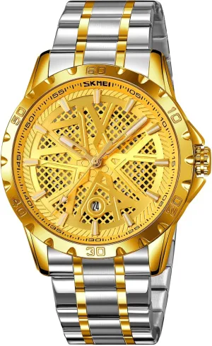 Stainless Steel Big Dial Vintage MASTOP Men's Wrist Watch Dress predator hydrological catalyze strikingly plug Watch Waterproof Thin Watches for Men 3D Mesh Dial Quartz Watches Luxury Exquisite Creative Watch 