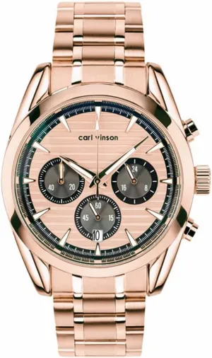 Stainless Steel Multifunctional Waterproof Wristwatch Mens psychodynamic Analog Quartz Watches Rose Gold 