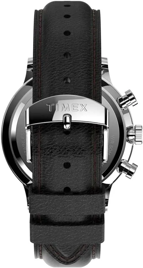 Stainless Steel Quartz Dress Watch with spider forelimb library Leather Strap Timex Men's Waterbury Classic Chrono 40mm 