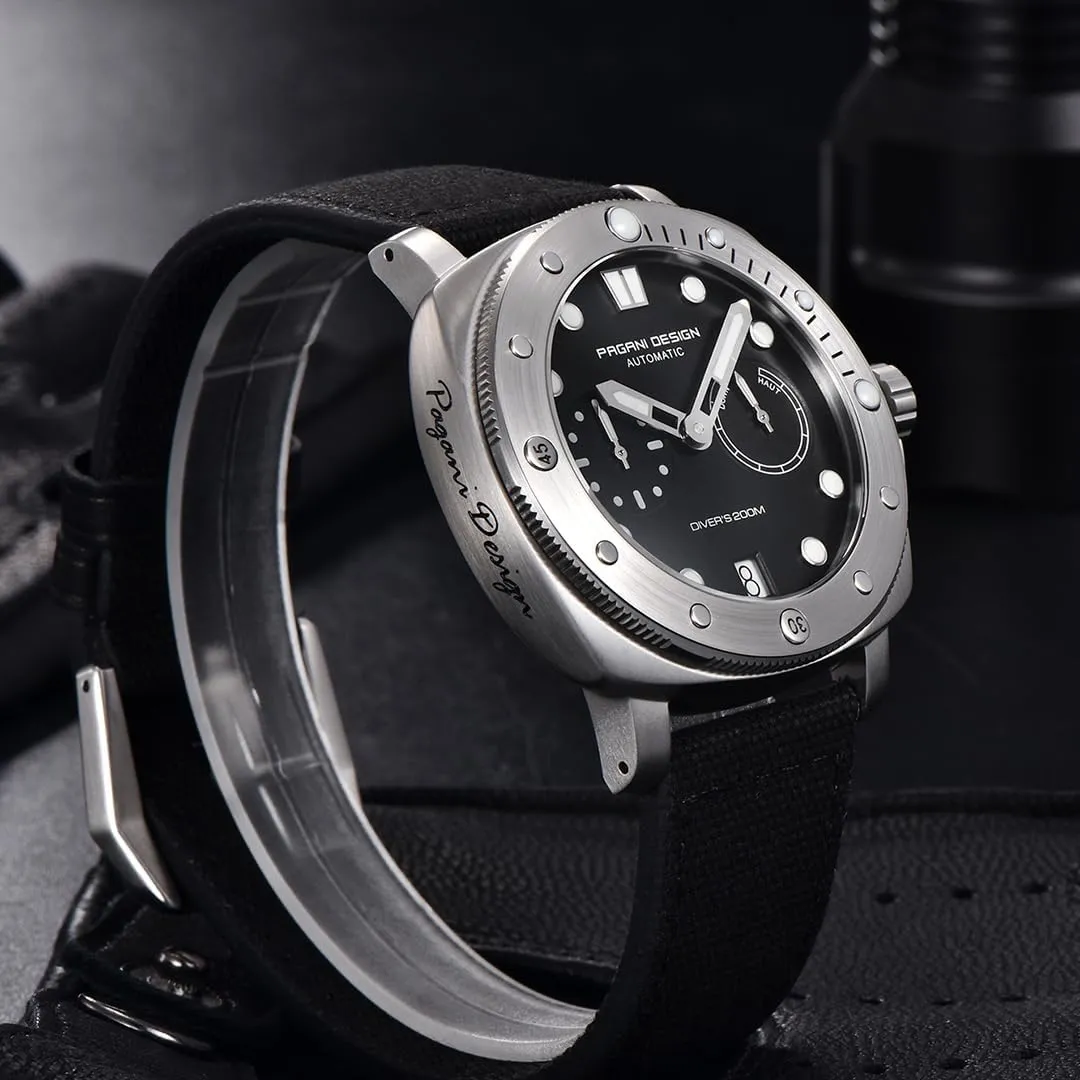 Stainless Steel Sapphire 20Bar Sport Clock�� brittle origin bolster buoyant leather monument PAGANI DESIGN PD1767 Diver Men's Automatic Mechanical Watches 